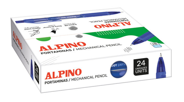 CAJA 24 PORTAMINAS 0,5 ALPINO DOT LAPIZ UNICOLOR AZUL | 24 UNIDADES | (ALPINO)