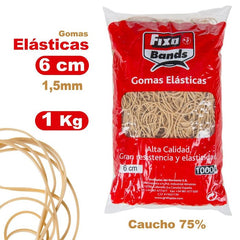 GOMAS ELASTICAS 1,5 MM X 6 CM FIXO BOLSA 1 KG | 1 UNIDADES | (GRAFOPLAS)