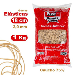 GOMAS ELASTICAS 2 MM X 18 CM FIXO BOLSA 1 KG | 1 UNIDADES | (GRAFOPLAS)