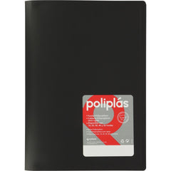 CARPETA FOLIO 10 FUNDAS POLIPROPILENO OPACO NEGRO | 12 UNIDADES | (GRAFOPLAS)