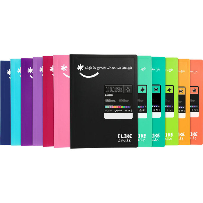 CARPETA 50 FUNDAS POLIPLAS FOLIO LIKE2 TURQUESA | 1 UNIDADES | (GRAFOPLAS)