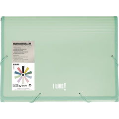 CARPETA ARCHIVADOR FUELLE GOMAS PP 13 SEPARADORES LIKE3 VER | 1 UNIDADES | (GRAFOPLAS)