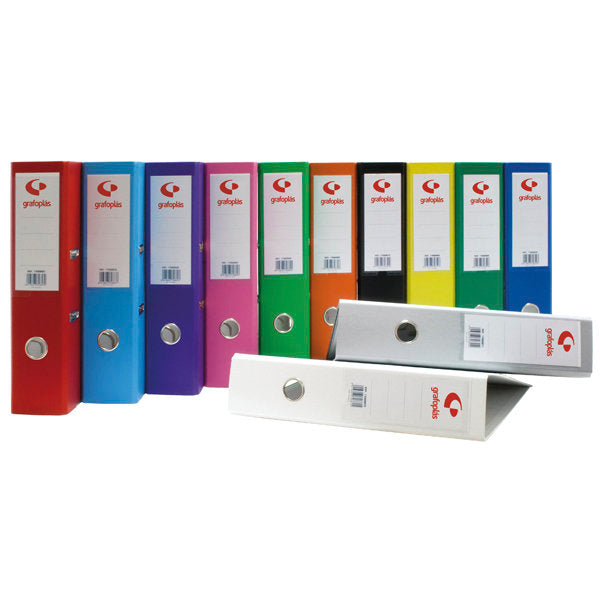 ARCHIVADOR PALANCA A4 45 MM GRAFCOLOR NEGRO CARTON 2MM | 12 UNIDADES | (GRAFOPLAS)