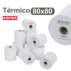 ROLLO TERMICO 80X80X12 MM SIN BISFENOL A 78M KORES | 8 UNIDADES | (KORES)