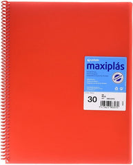CARPETA 30 FUNDAS MAXIPLAS TRANSPARENTE ROJO CON SOBRE | 1 UNIDADES | (GRAFOPLAS)