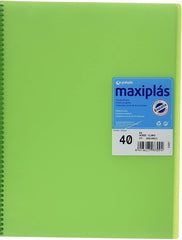 CARPETA 40 FUNDAS MAXIPLAS TRANSPARENTE VERDE CON SOBRE | 1 UNIDADES | (GRAFOPLAS)