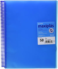CARPETA 50 FUNDAS MAXIPLAS TRANSPARENTE AZUL CON SOBRE | 1 UNIDADES | (GRAFOPLAS)