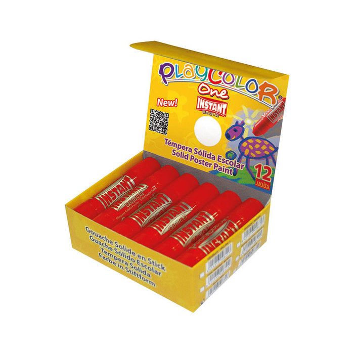 TEMPERA SOLIDA PLAYCOLOR BASIC ONE ROJO | 12 UNIDADES | (INSTANT)