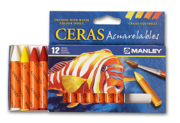 CERA MANLEY ACUARELABLE 12 COLORES REF 412 | 1 UNIDADES | (MANLEY PRODUCTOS, S,A,)