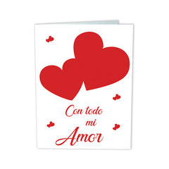 TARJETA MINI CARD CORAZONES CON TODO MI AMOR | ARGUVAL, S,L, | ENVASE 25 UDS. UNIDAD | 8421363448667