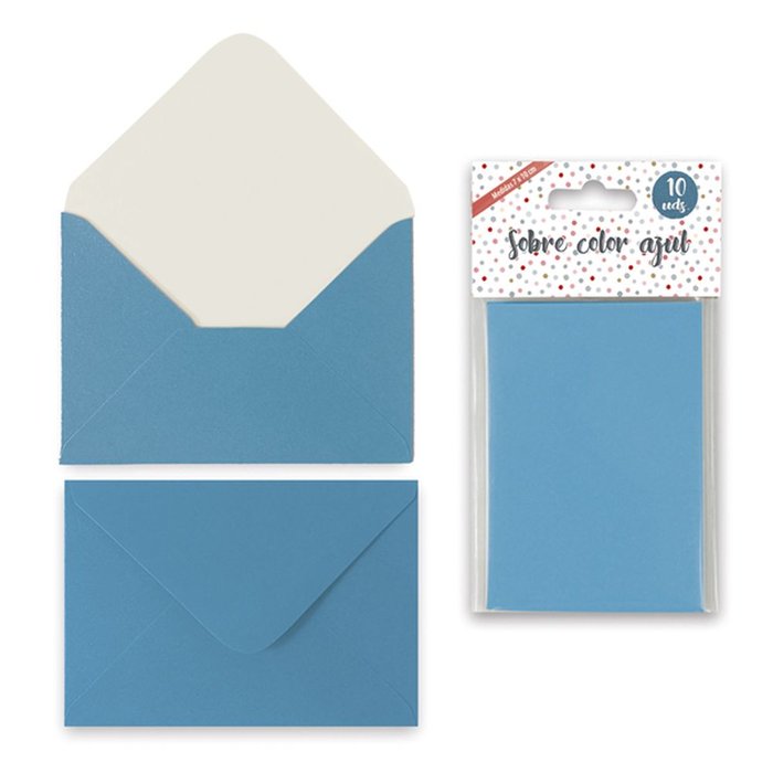 SOBRES COLOR AZUL 7X10CM BLISTER 10U | 10 UNIDADES | (ARGUVAL, S,L,)