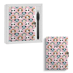 DIARIO CON BOLIGRAFO MAGICO PANDAS 90P DECORADAS Y CERRADURA | 1 UNIDADES | (ARGUVAL, S,L,)