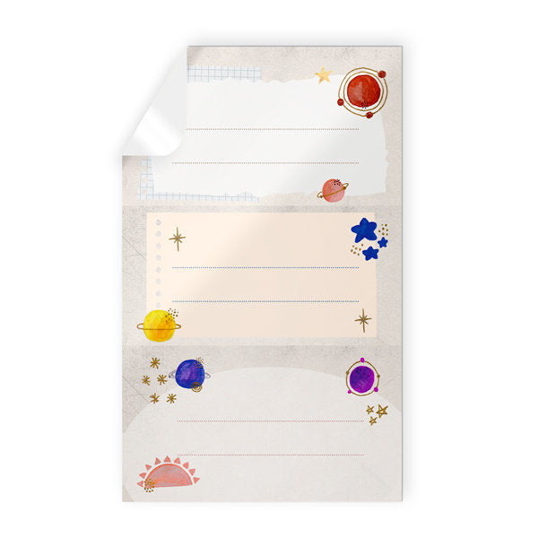 ETIQUETAS ESCOLARES ADHESIVAS ESCOLARES PLANETAS 9U | 10 UNIDADES | (ARGUVAL, S,L,)