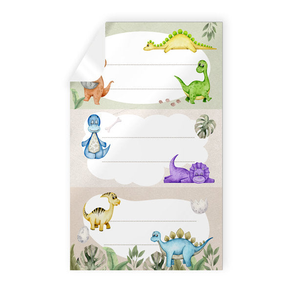 ETIQUETAS ESCOLARES ADHESIVAS ESCOLARES DINOSAURIOS 9U | 10 UNIDADES | (ARGUVAL, S,L,)