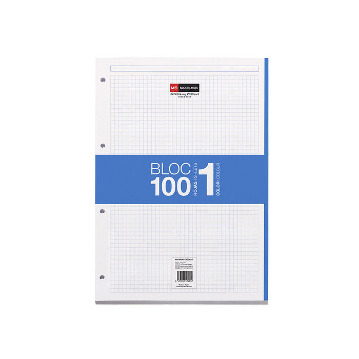 Bloc Espiral Estándar Liso 100H 90g | Miquelrius Diseño | Cartón | Formato Estándar | Pack 1 Unidades