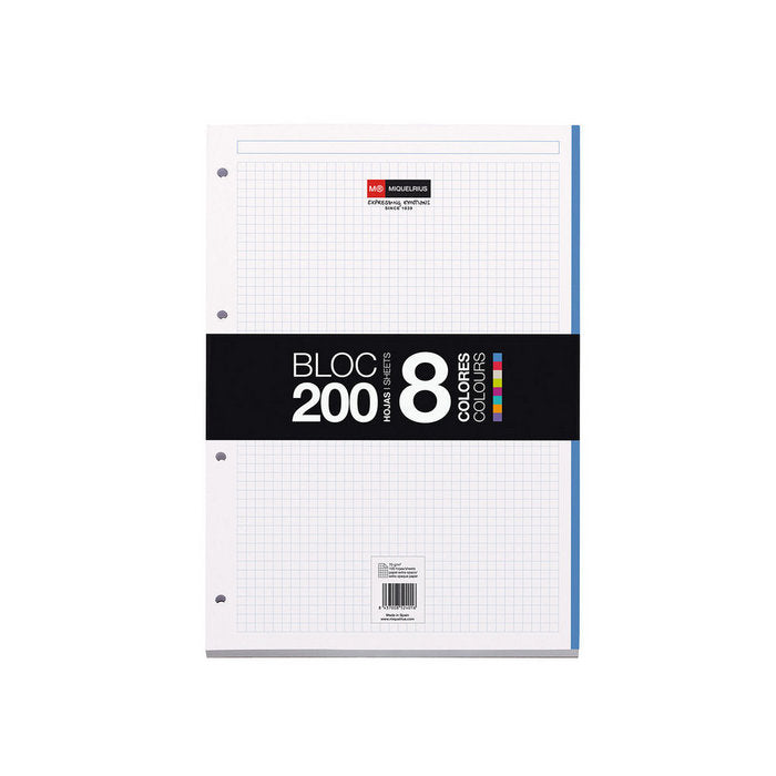 Bloc Espiral Estándar Liso 200H 90g | Miquelrius Diseño | Cartón | Formato Estándar | Pack 1 Unidades