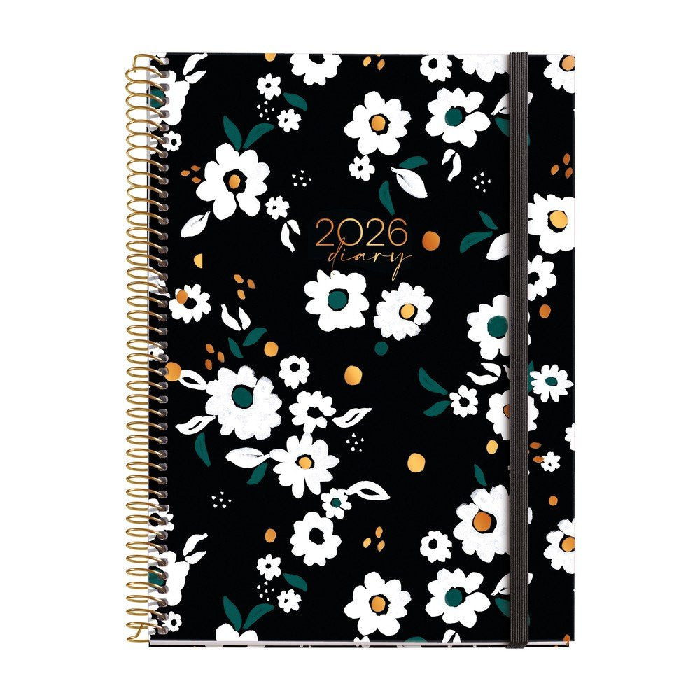 AGENDA ANUAL 2026 ESPIRAL PLUS S/V NOIR GARDEN | MIQUELRIUS AGENDAS