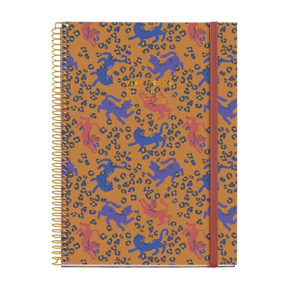 AGENDA ANUAL 2026 ESPIRAL PLUS S/V LEOPARD | MIQUELRIUS AGENDAS