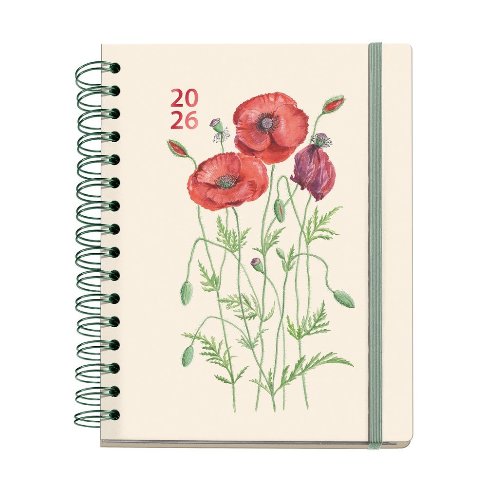 AGENDA ANUAL 2026 PLUS WIRE-O S/V AMAPOLA ENTREDOS | MIQUELRIUS AGENDAS