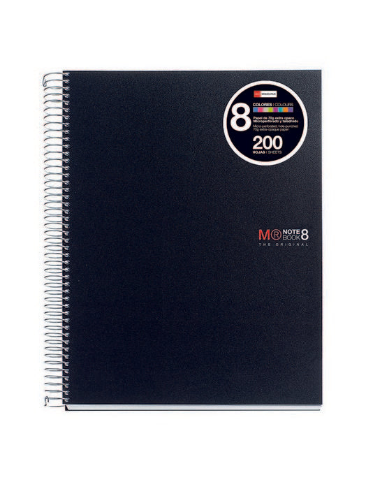 Bloc Espiral Estándar Liso 200H 90g | Miquelrius Diseño | Polipropileno | Formato Estándar | Pack 1 Unidades