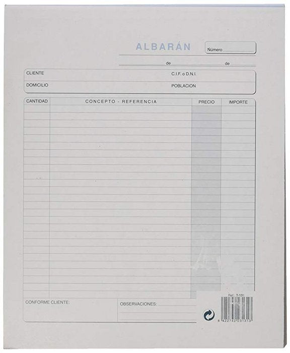 TALONARIO ALBARANES HOLADENSA TRIPLICADO AUTOC T-131 | 5 UNIDADES | (LOAN INDUSTRIAS GRAFICAS)