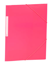 CARPETA SOLAPAS PP FOLIO ETIQUETA GOMA ROSA | 10 UNIDADES | (CARCHIDEA, S,L,)