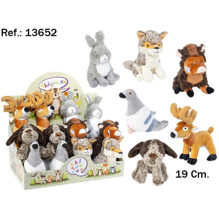 EXPOSITOR 12 ANIMALES BOSQUE SURTIDOS 19CM | PELUCHES ARTESANIA BEATRIZ | ENVASE 12 UDS. UNIDAD | 8423143136528