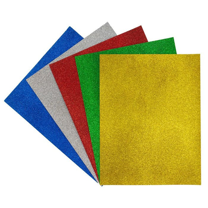 CARTULINA GLITTER 250G 50X65 5H ROJO | 5 UNIDADES | (FABRISA)