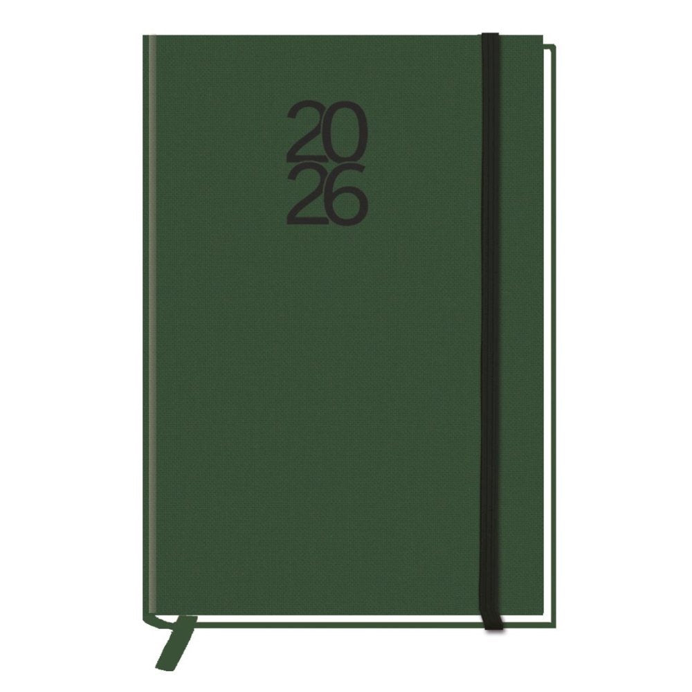AGENDA ANUAL 2026 PEÑAFIEL PLUS ACOLCHADA GOMA VERDE DP | MYRGA