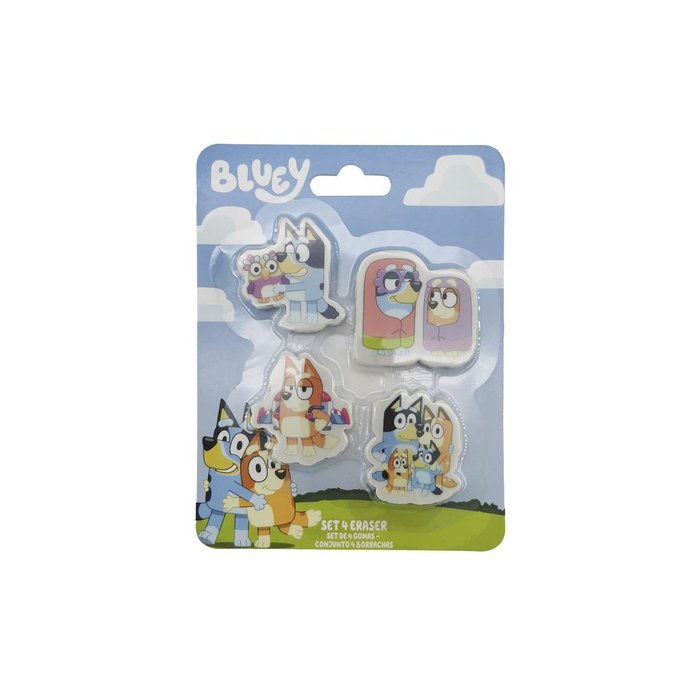 SET CON 4 GOMAS DE BORRAR BLUEY | 1 UNIDADES | (CYP)