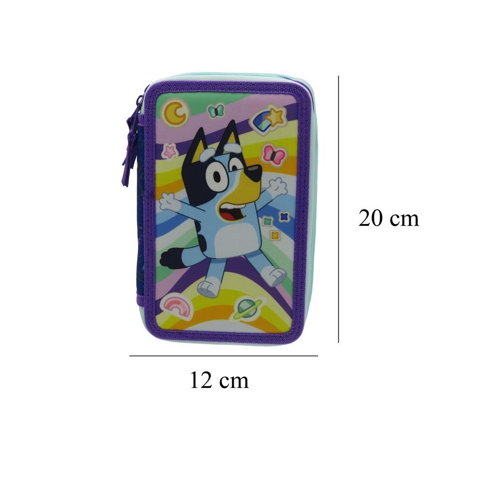 PLUMIER 3 PISOS CON MATERIAL ESCOLAR STICKERS BLUEY | CYP