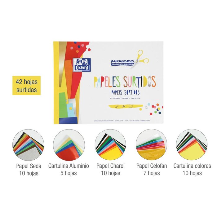 Bloc Espiral Estándar Liso 42H 90g | Oxford | Cartón | Formato Estándar | Pack 1 Unidades