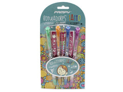 Rotuladores Tatto 4 Colores + Plantilla+Brillantes | Poessa Bismark Regalo | Pack 12 Unidades