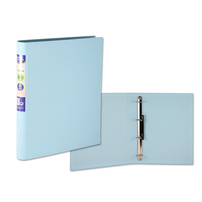 CARPETA PP A4 4A 25MM LOMO REDONDO PASTEL AZUL | 1 UNIDADES | (POESSA BISMARK BASICO)