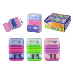 EXPOSITOR 12 GOMA BORRAR + AFILALAPIZ DOBLE SURTIDOS | 12 UNIDADES | (POESSA BISMARK BASICO)