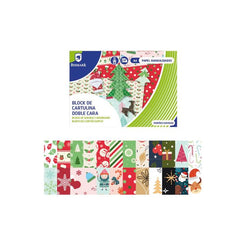 BLOC DE CARTULINAS DOBLE CARA 24 HOJAS NAVIDAD | 24 UNIDADES | (BISMARK NAVIDAD)