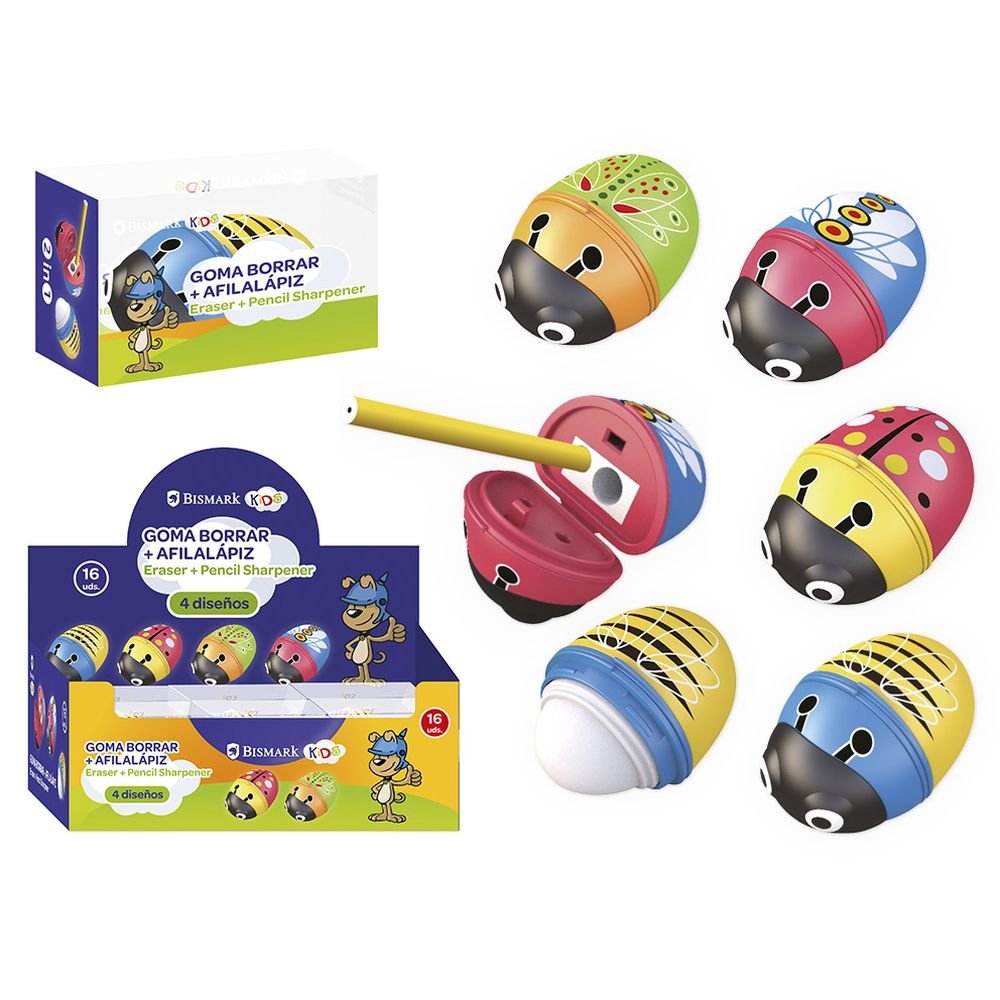 GOMA BORRAR + AFILALAPIZ MARIQUITA | 16 UNIDADES | (POESSA BISMARK KIDS)