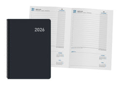 AGENDA ANUAL 2026 ROMA NEGRA DIA PAGINA 15X21 CON ESPIRAL | INGRAF AGENDAS
