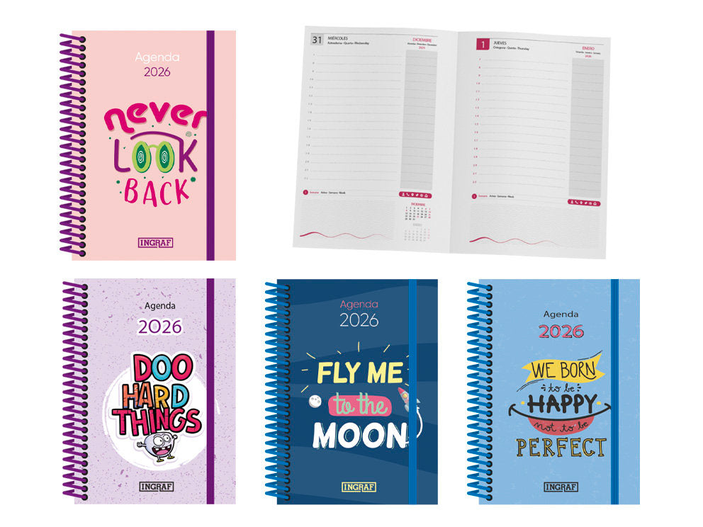 AGENDA ANUAL 2026 BE YOURSELF DIA PAGINA SURTIDAS | INGRAF AGENDAS