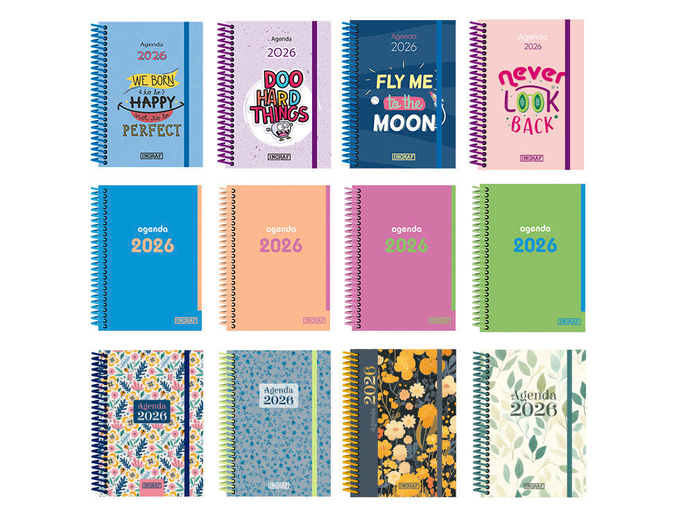 AGENDA ANUAL 2026 DISEÑO SEMANA VISTA SURTIDA | INGRAF AGENDAS