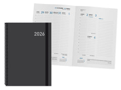 AGENDA ANUAL 2026 PARIS SEMANA VISTA 15X21 NEGRA ESPIRAL | INGRAF AGENDAS