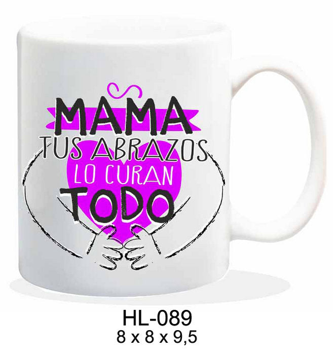 TAZA CERAMICA 237ML MENSAJE MAMA TUS ABRAZOS | ROYMART | 1 UNIDAD | 8431234147797