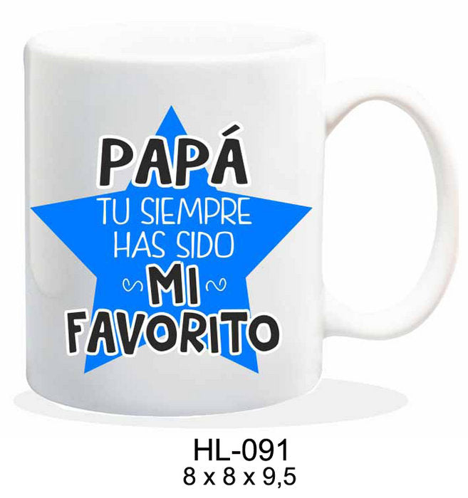 TAZA CERAMICA 237ML MENSAJE PAPA TU SIEMPRE HAS SIDO | ROYMART | 1 UNIDAD | 8431234147810