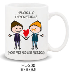TAZA MENSAJE MAS ORGULLO Y MENOS PERJUICIOS HOMBRES | ROYMART | 1 UNIDAD | 8431234161052
