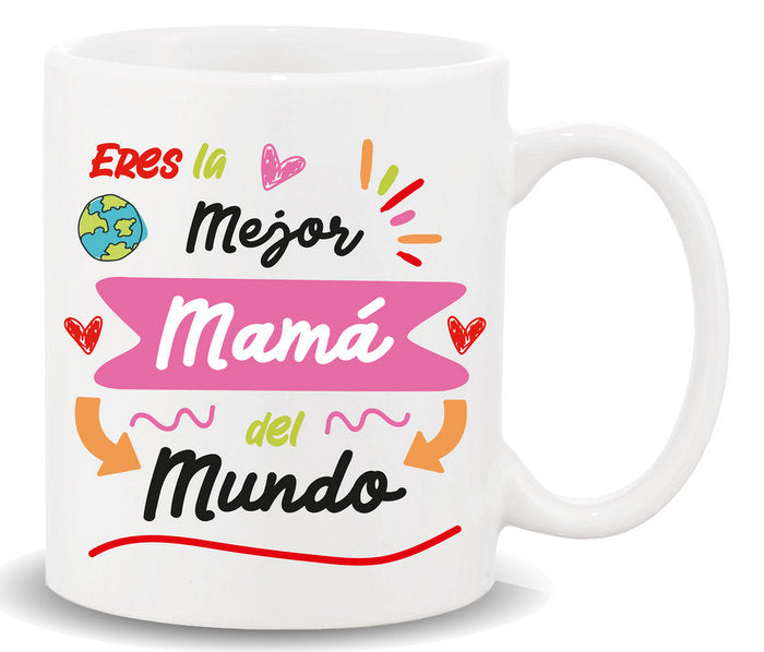 TAZA CON MENSAJE ERES LA MEJOR MAMA | ROYMART | 1 UNIDAD | 8431234173932