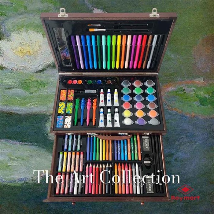 MALETA SET ART STUDIO MADERA LUXE 130 PIEZAS | ROYMART