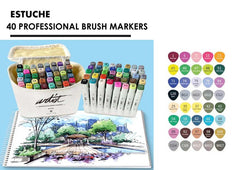 Rotuladores Canvas Luxe Professional Brush Marker 40 Colore | Roymart | Pack 1 Unidades
