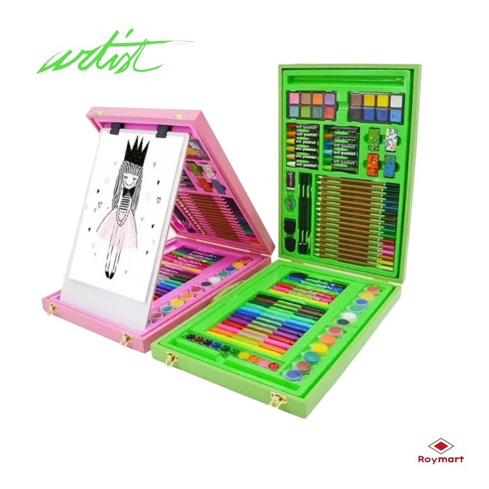 MALETA ART STUDIO ARTIST 100 PIEZAS MADERA VERDE | ROYMART