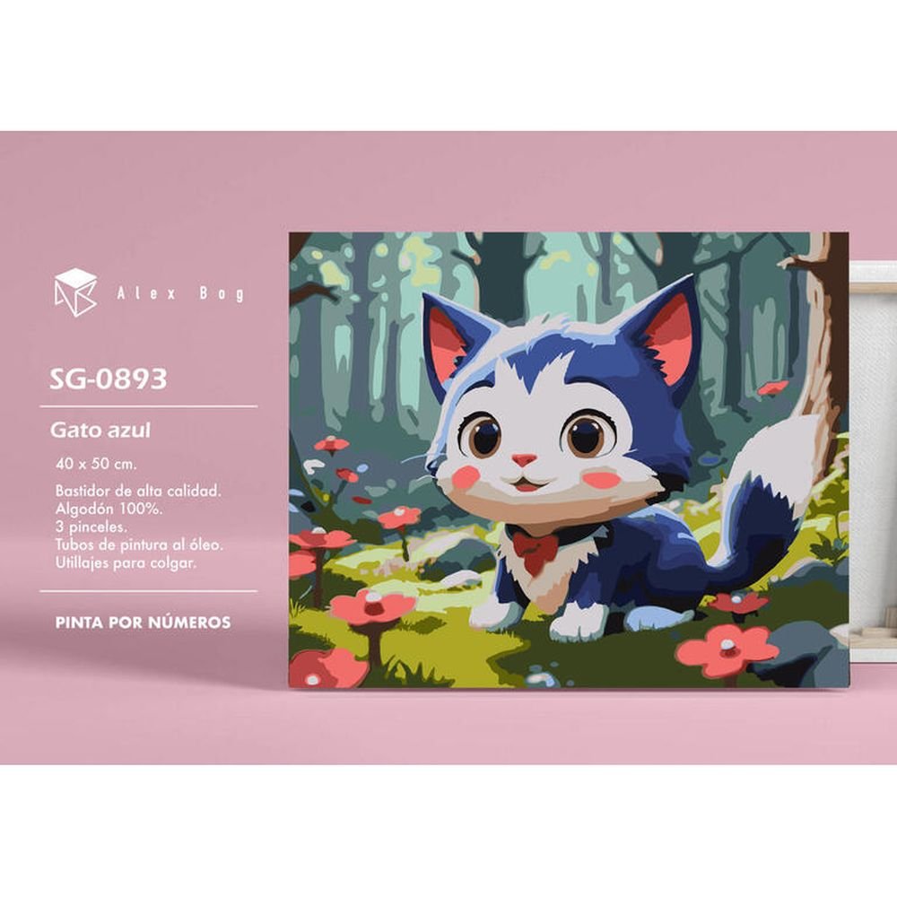 PINTAR POR NUMEROS GATO AZUL | ROYMART | 1 UNIDAD | 8431234197846