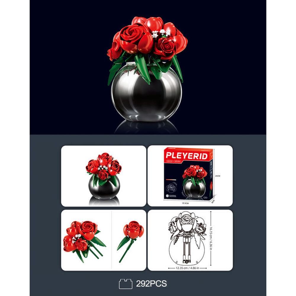 SET DE MONTAJE 313 PIEZAS MACETA CON ROSAS | ROYMART | 1 UNIDAD | 8431234198515